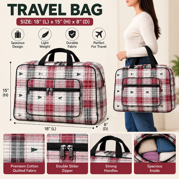 🧳 Premium Cotton Quilted Travel Bag