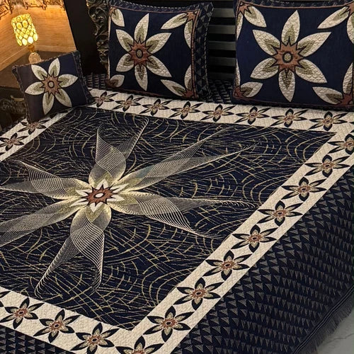 Luxury 4Pc Velvet Jacquard Bedsheet Set