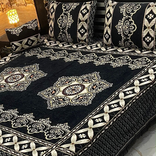 Luxury 4Pc Velvet Jacquard Bedsheet Set