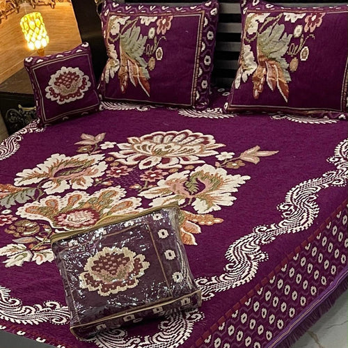 Luxury 4Pc Velvet Jacquard Bedsheet Set